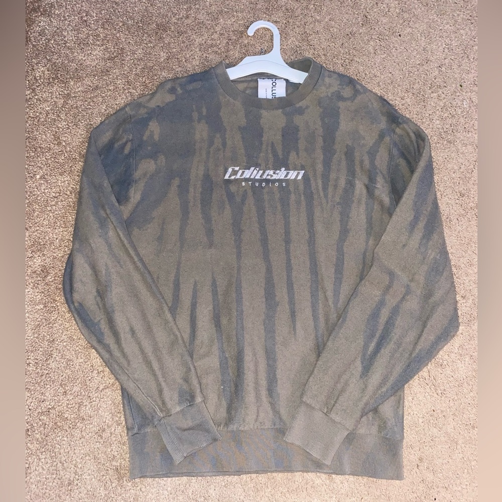 ASOS Collusion Knit Crewneck Tie Dye | Brown and Gray | Size XS